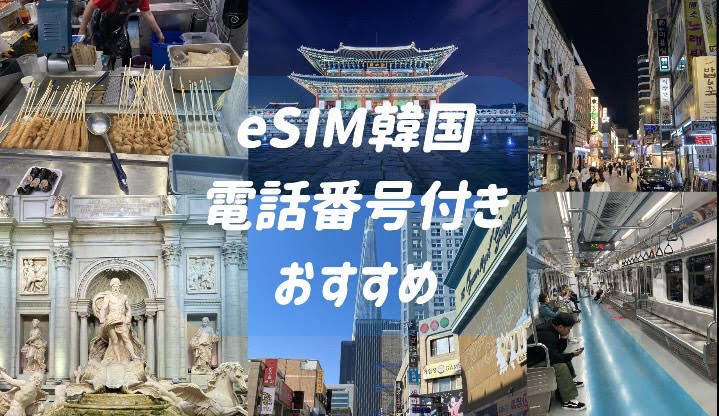 eSIM　韓国　電話番号付き　おすすめ