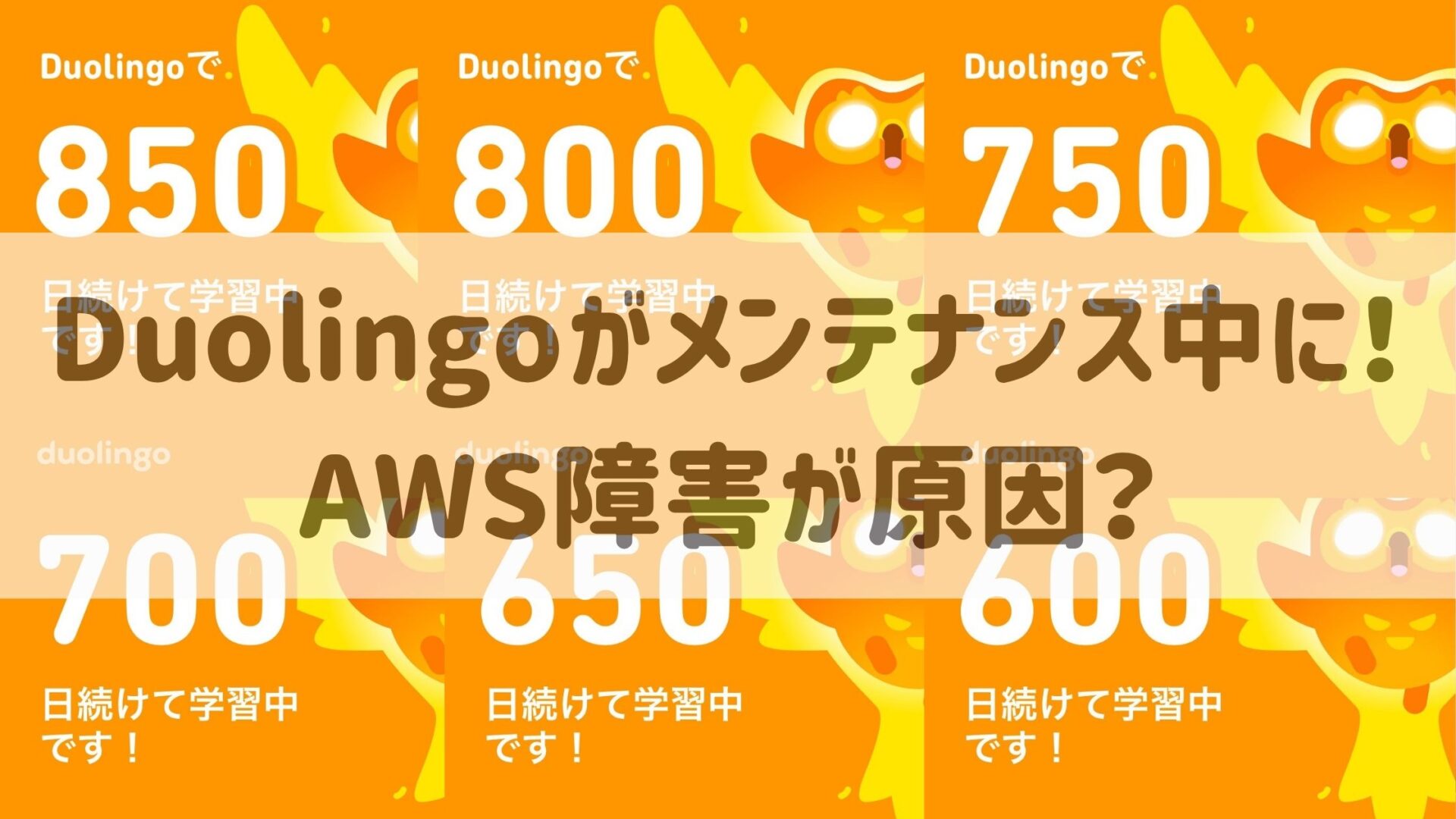 AWS障害　Duolingo