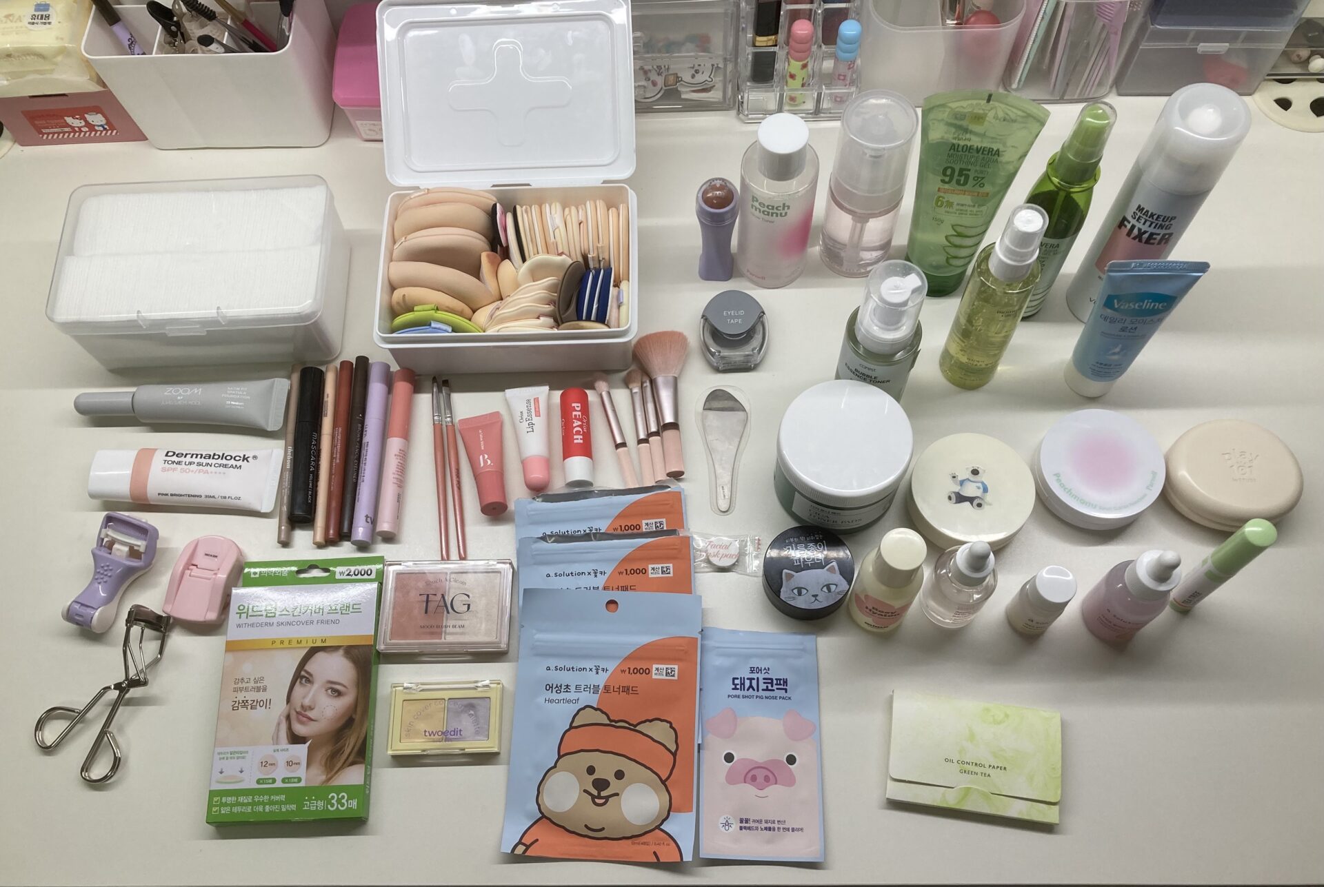 韓国ダイソー 購入品 コスメまとめ 総額140,000ウォン