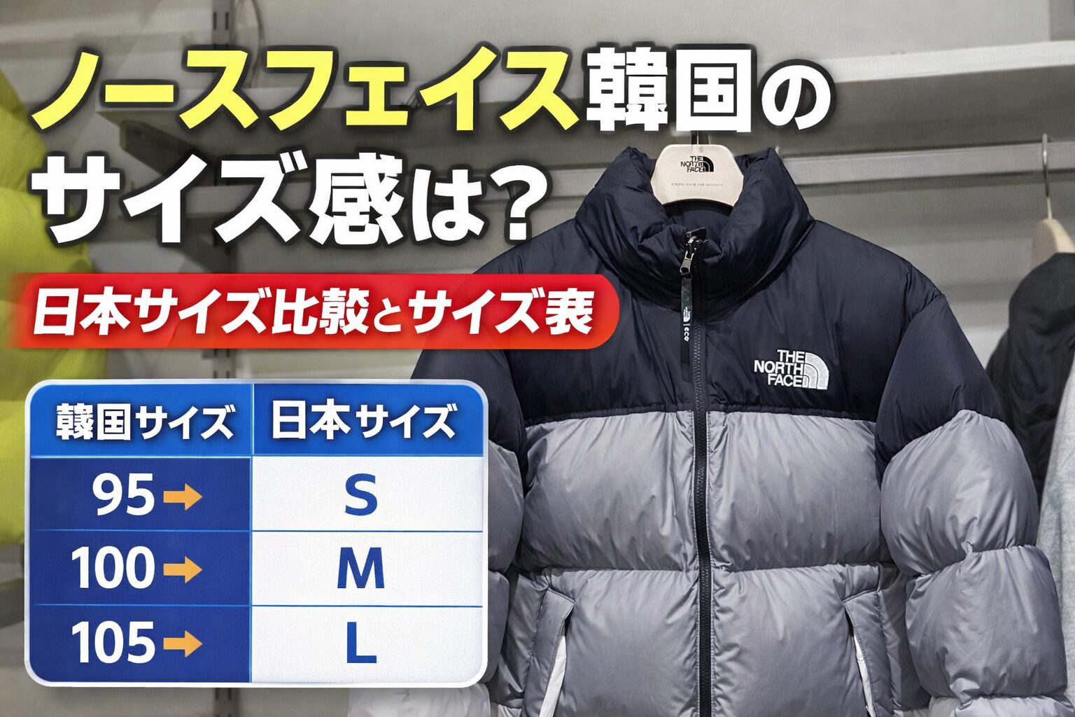 ノースフェイス 韓国 サイズ感
