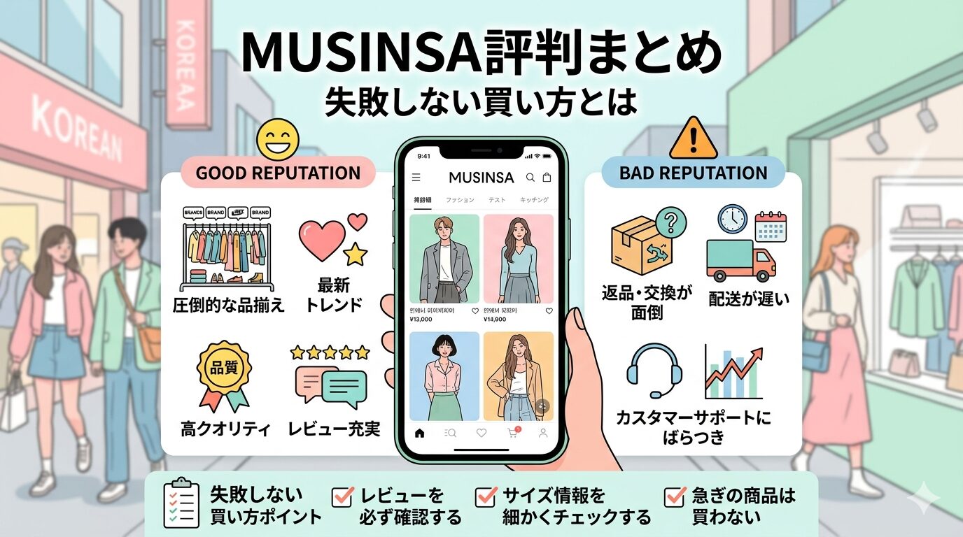 MUSINSAの評判まとめ｜失敗しない買い方とは